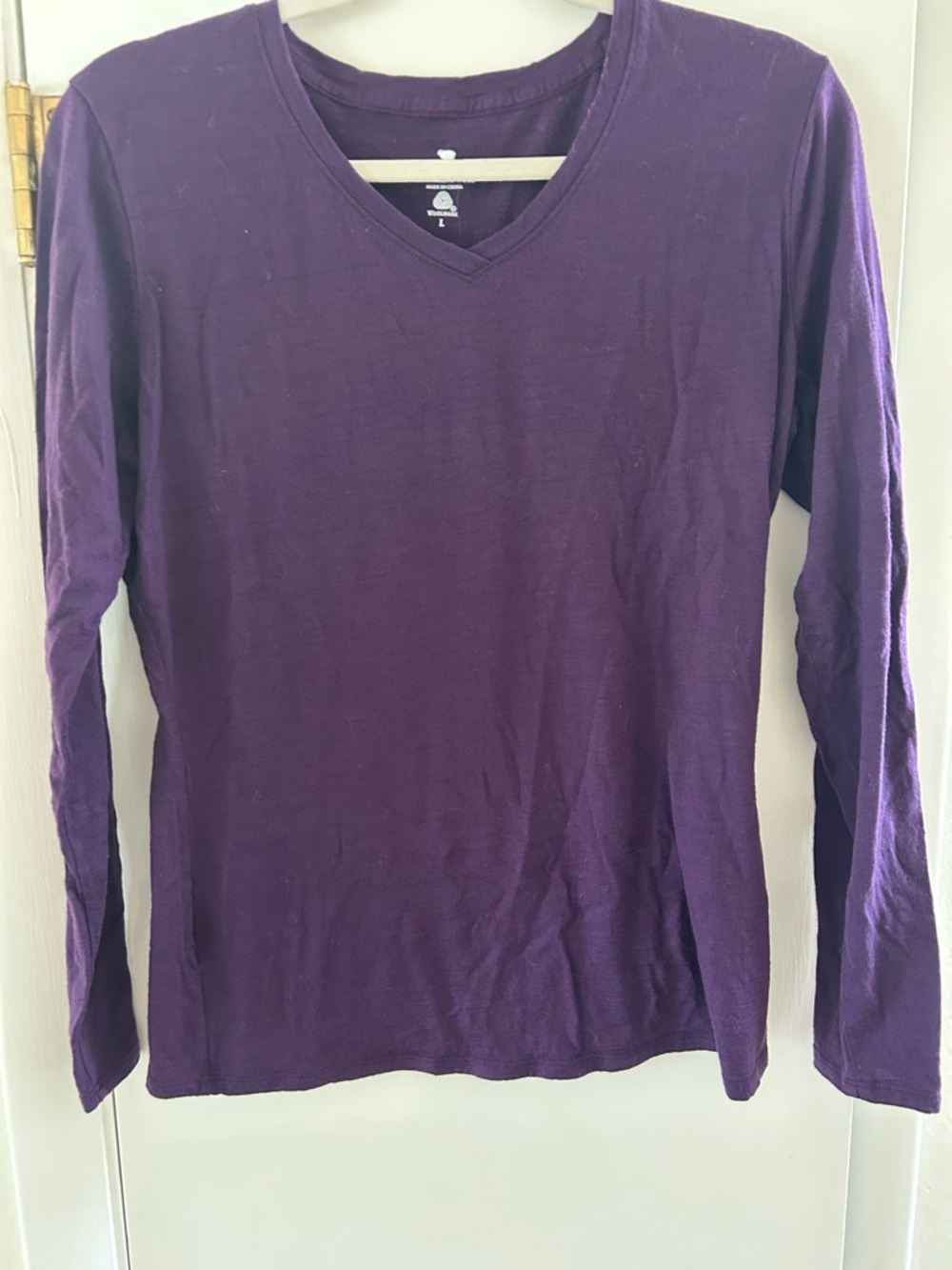 Segments Purple V-Neck Long Sleeve merino wool Tee